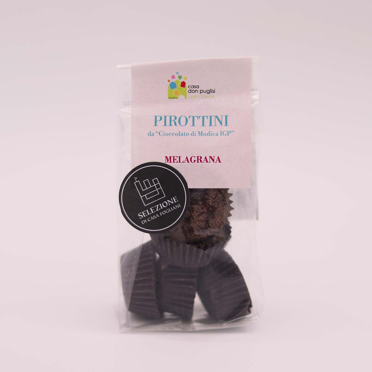 Pirottini di cioccolata alla melagrana Don Puglisi